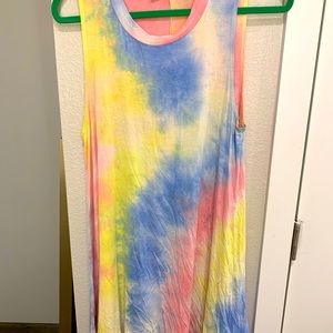 Bright Pastel Tie Dye Swing Dress